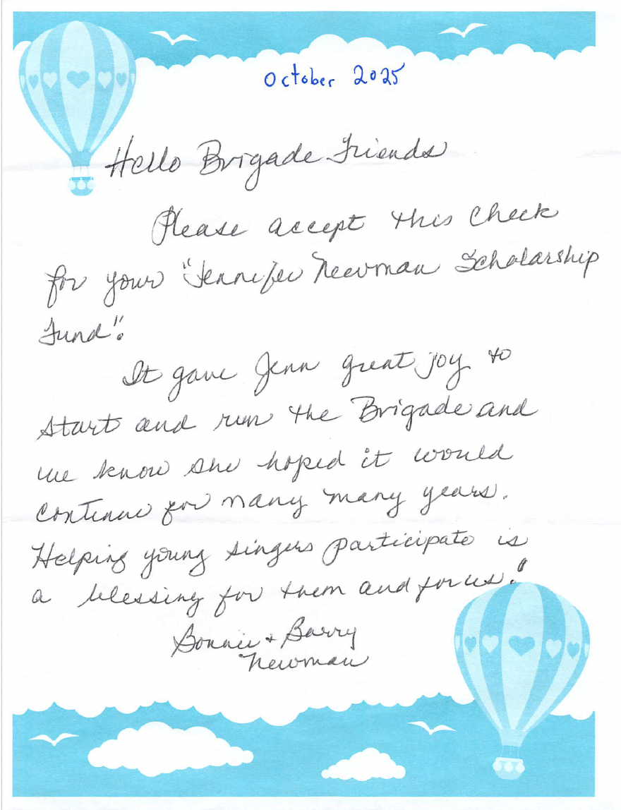 Letter from Jennifer's parents